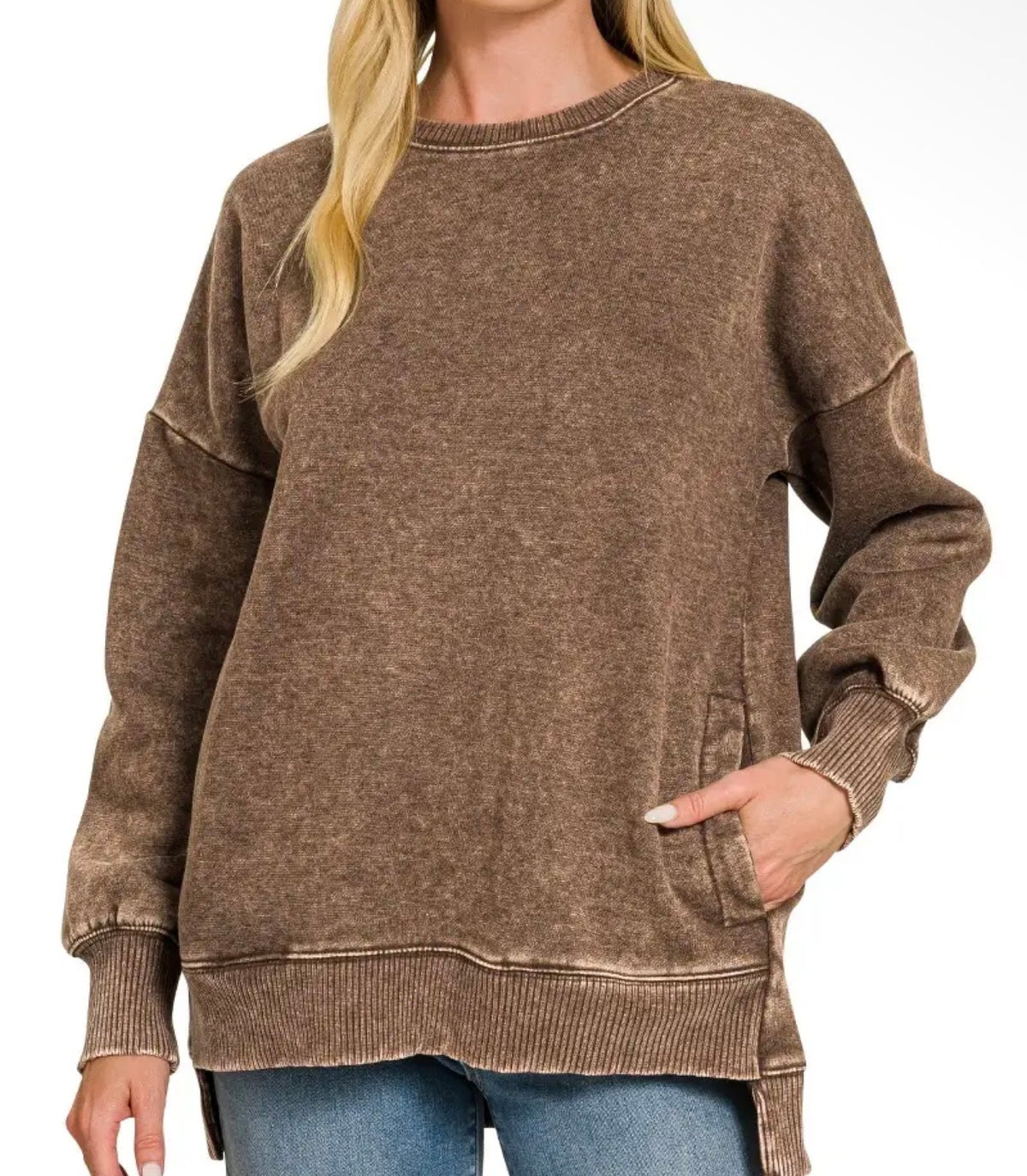 Chocolate HI-Low Hem Pullover