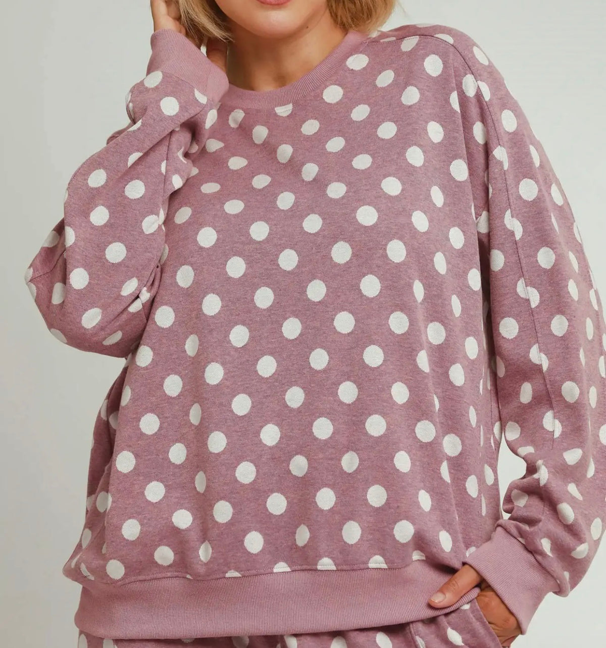 Mauve Polka Dot Pullover