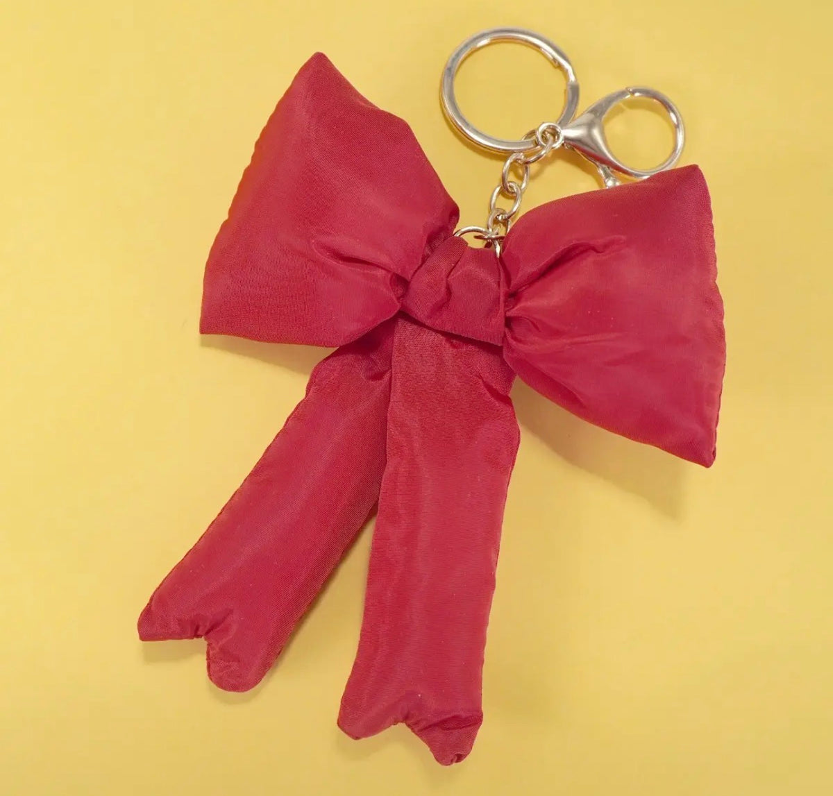 Puffy Bow Bag Charm Keychain