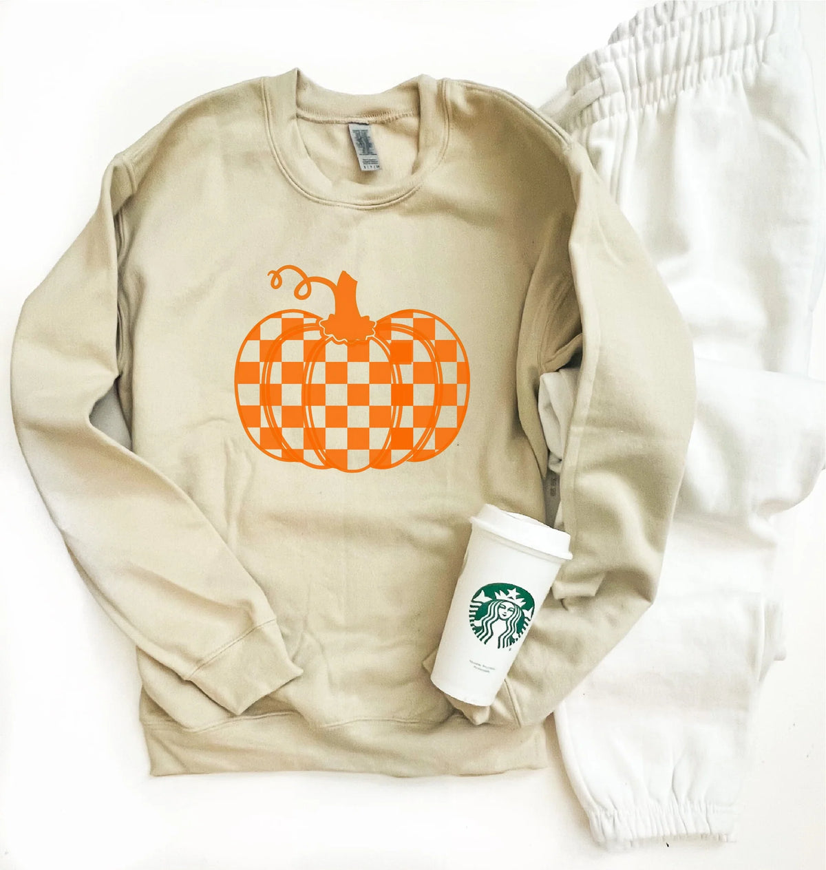 Checkered Pumpkin Crewneck | Pre-Order