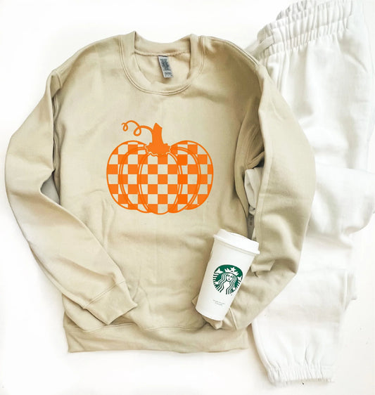 Checkered Pumpkin Crewneck | Pre-Order