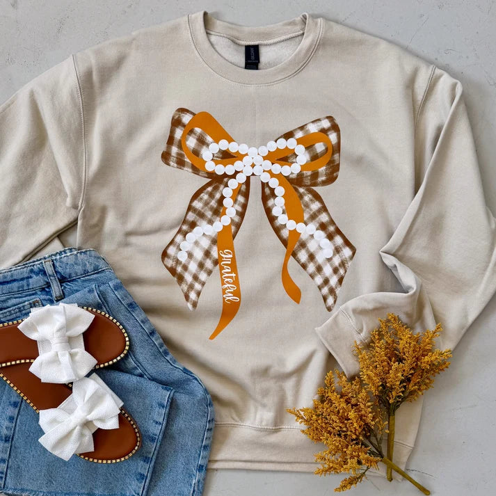 Grateful Bow Sweatshirt | Pre-Order